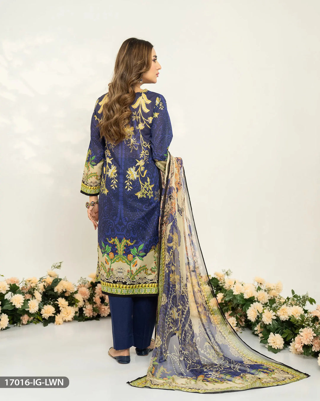 3 Piece lawn Printed Suit | 17016-IG-LWN Sha Posh Textile