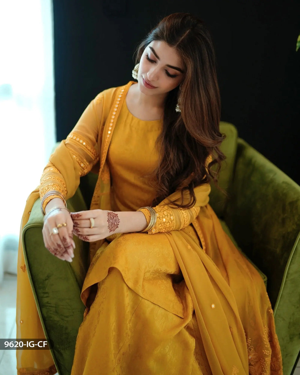 Chiffon Embroidered Frock | 9620-IG-CF Sha Posh Textile