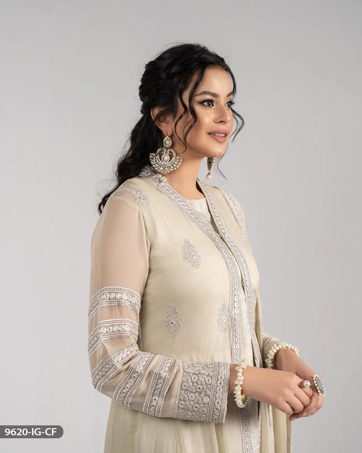 Chiffon Embroidered Frock | 9620-IG-CF Sha Posh Textile