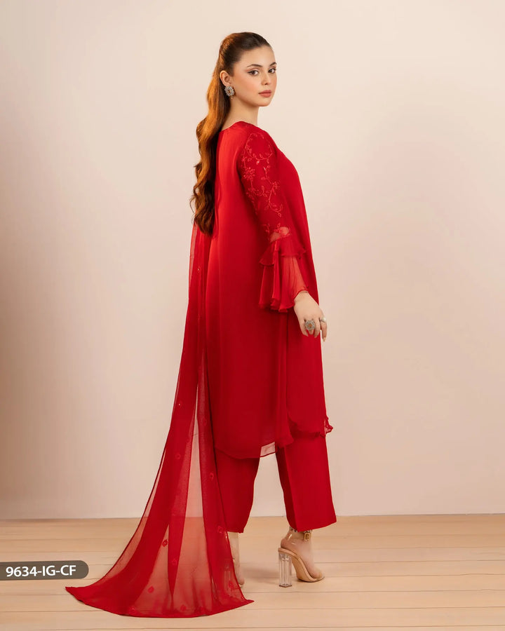 Chiffon Embroidered Suit | 9634-IG-CF Sha Posh Textile