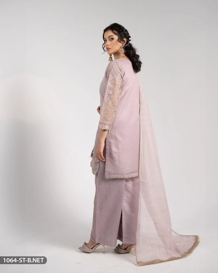 Embroidered Bori Net Suit | 1064-ST-B.NET Sha Posh Textile