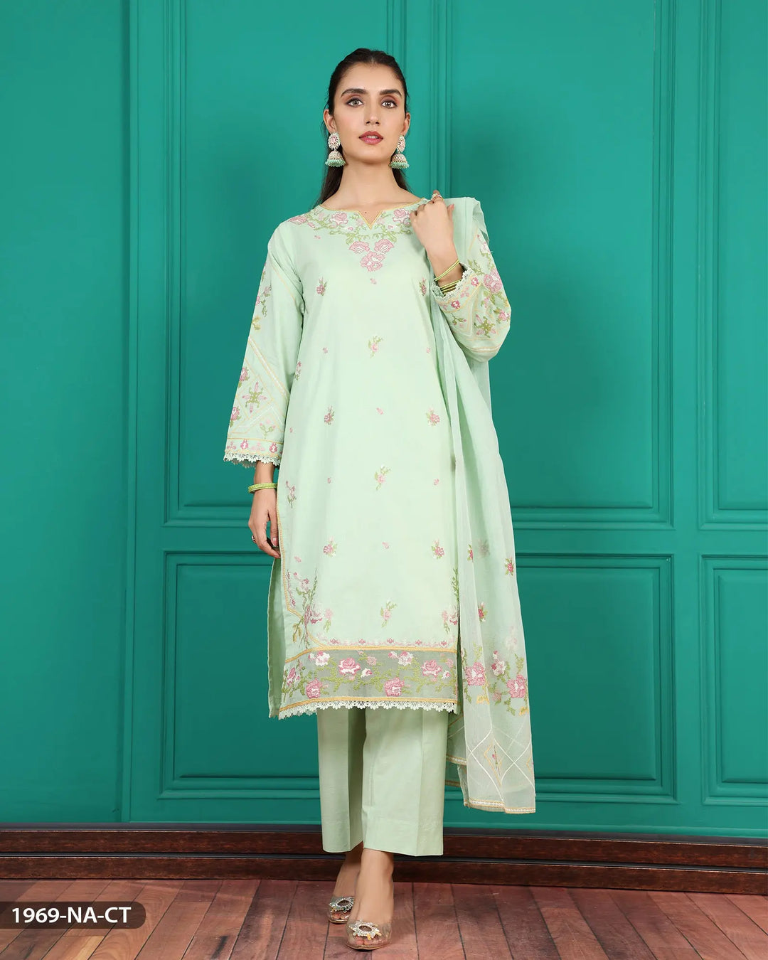 Embroidered Cotton Suit | 1969-NA-CT ShaPosh Textile