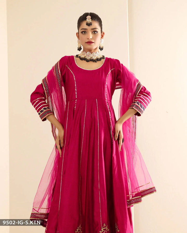 FORMAL 3PC EMBROIDERED MAXI | 9502-IG-S.KTN Sha Posh Textile