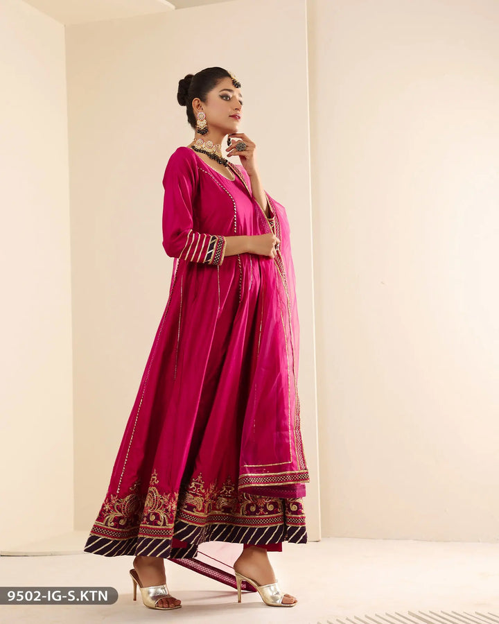 FORMAL 3PC EMBROIDERED MAXI | 9502-IG-S.KTN Sha Posh Textile