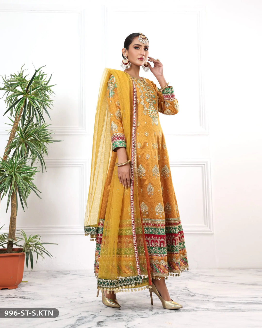 FORMAL 3PC EMBROIDERED MAXI | 996-ST-S.KTN ShaPosh Textile