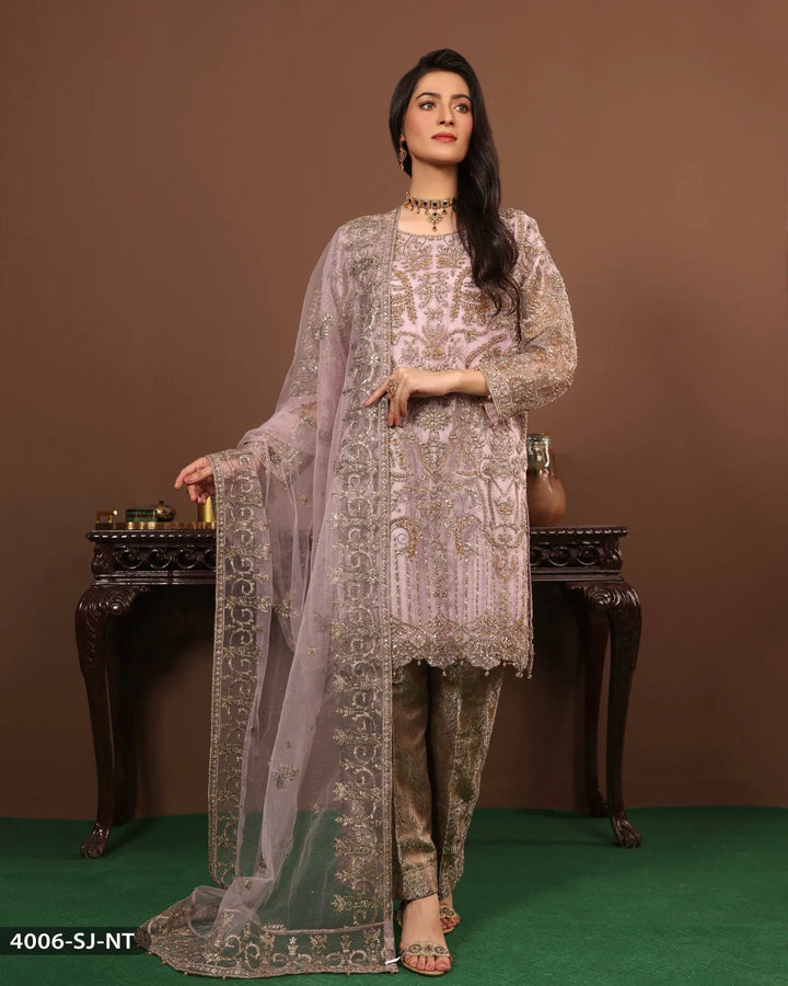 FORMAL 3PC EMBROIDERED SUIT | 4006-SJ-NT ShaPosh Textile