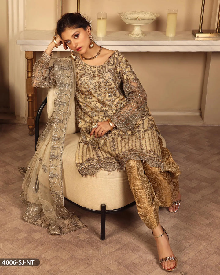 FORMAL 3PC EMBROIDERED SUIT | 4006-SJ-NT ShaPosh Textile