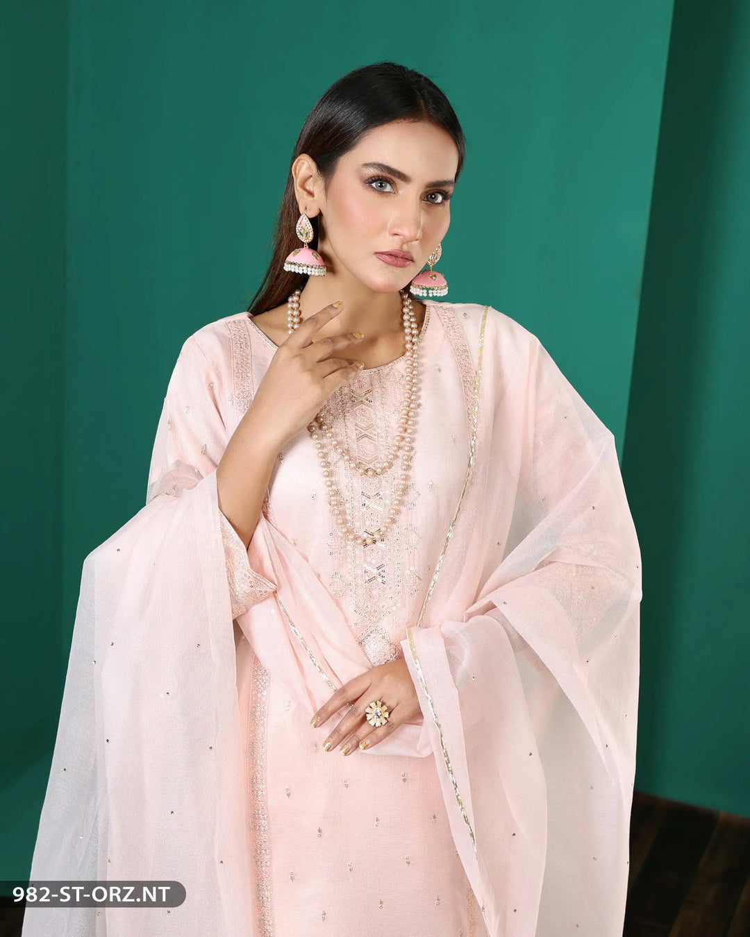 FORMAL 3PC EMBROIDERED SUIT | 982-ST-ORZ ShaPosh Textile