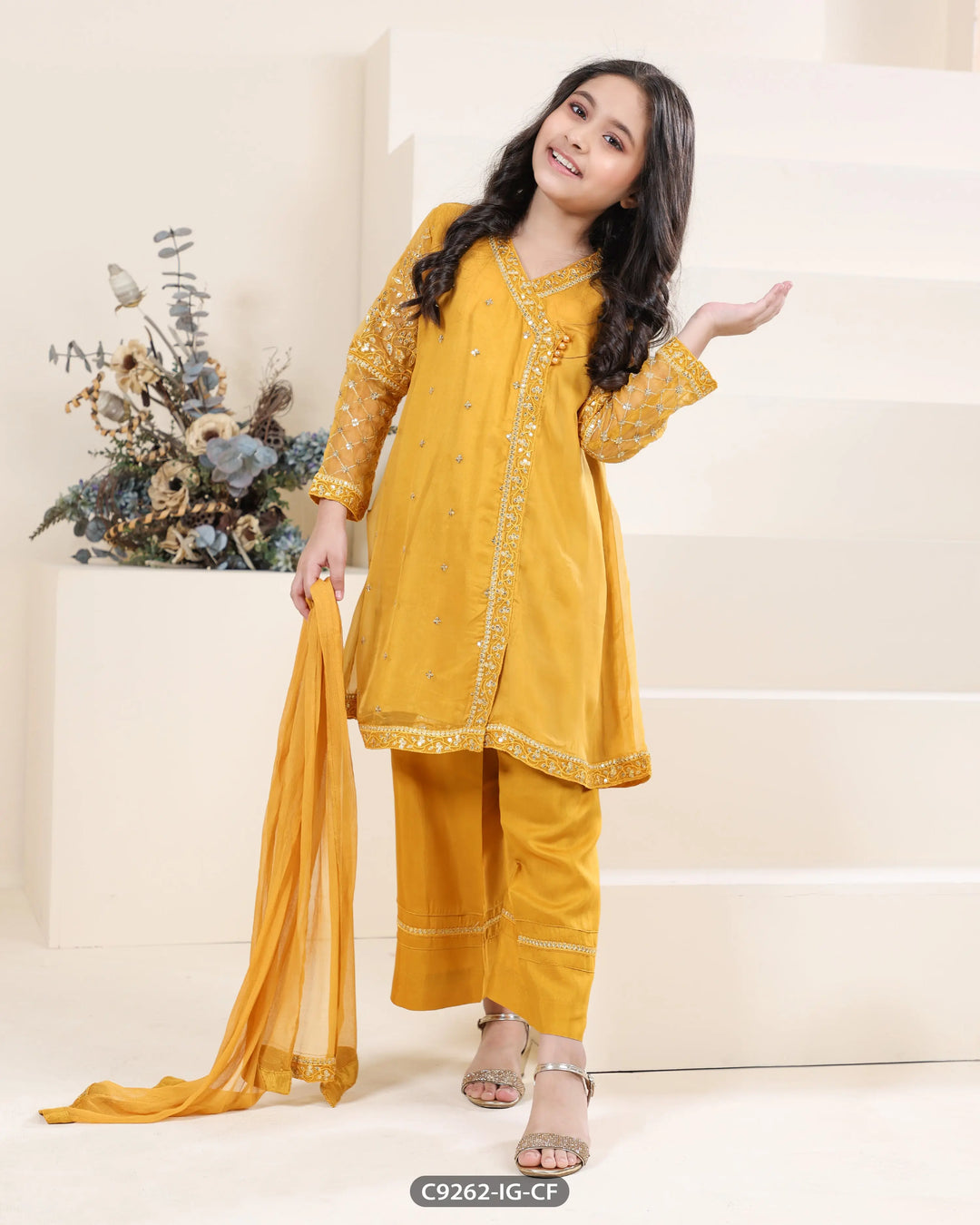 Formal Chiffon 3 Piece Embroidered (Stitched) | 9262-IG-CF ShaPosh Textile