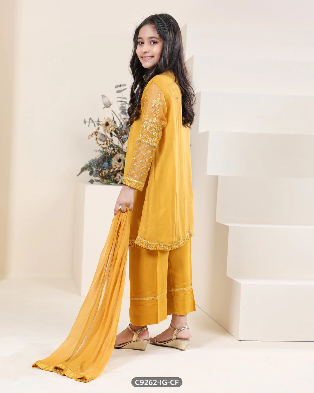 Formal Chiffon 3 Piece Embroidered (Stitched) | 9262-IG-CF ShaPosh Textile