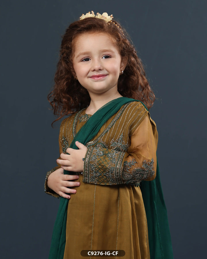 Kids Chiffon Embroidered Frock | 9276-IG-CF Sha Posh Textile