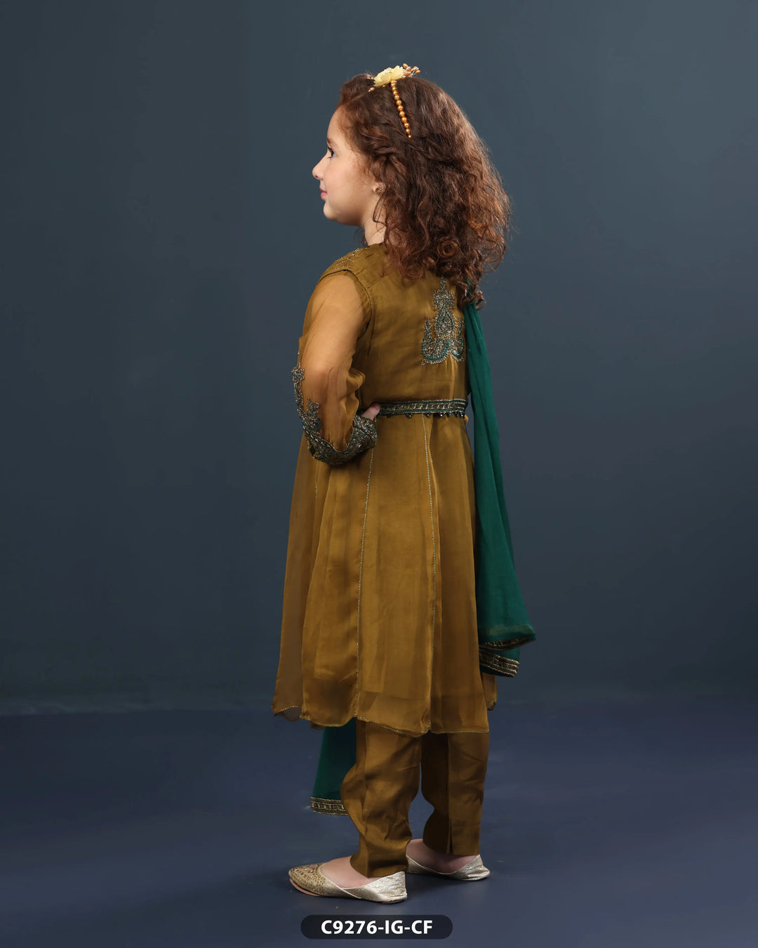 Kids Chiffon Embroidered Frock | 9276-IG-CF Sha Posh Textile