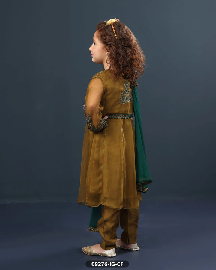 Kids Chiffon Embroidered Frock | 9276-IG-CF Sha Posh Textile