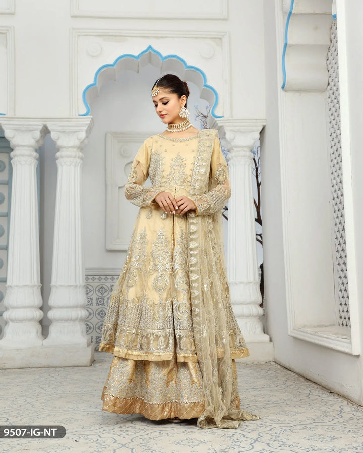 Open Frock-Lehnga-Bridal Dress | 9507-IG-NT ShaPosh Textile