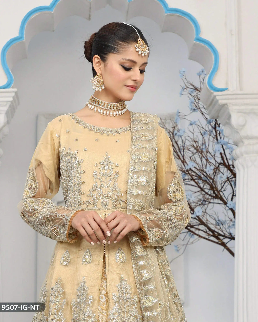 Open Frock-Lehnga-Bridal Dress | 9507-IG-NT ShaPosh Textile