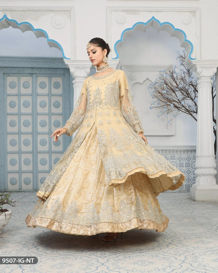 Open Frock-Lehnga-Bridal Dress | 9507-IG-NT ShaPosh Textile