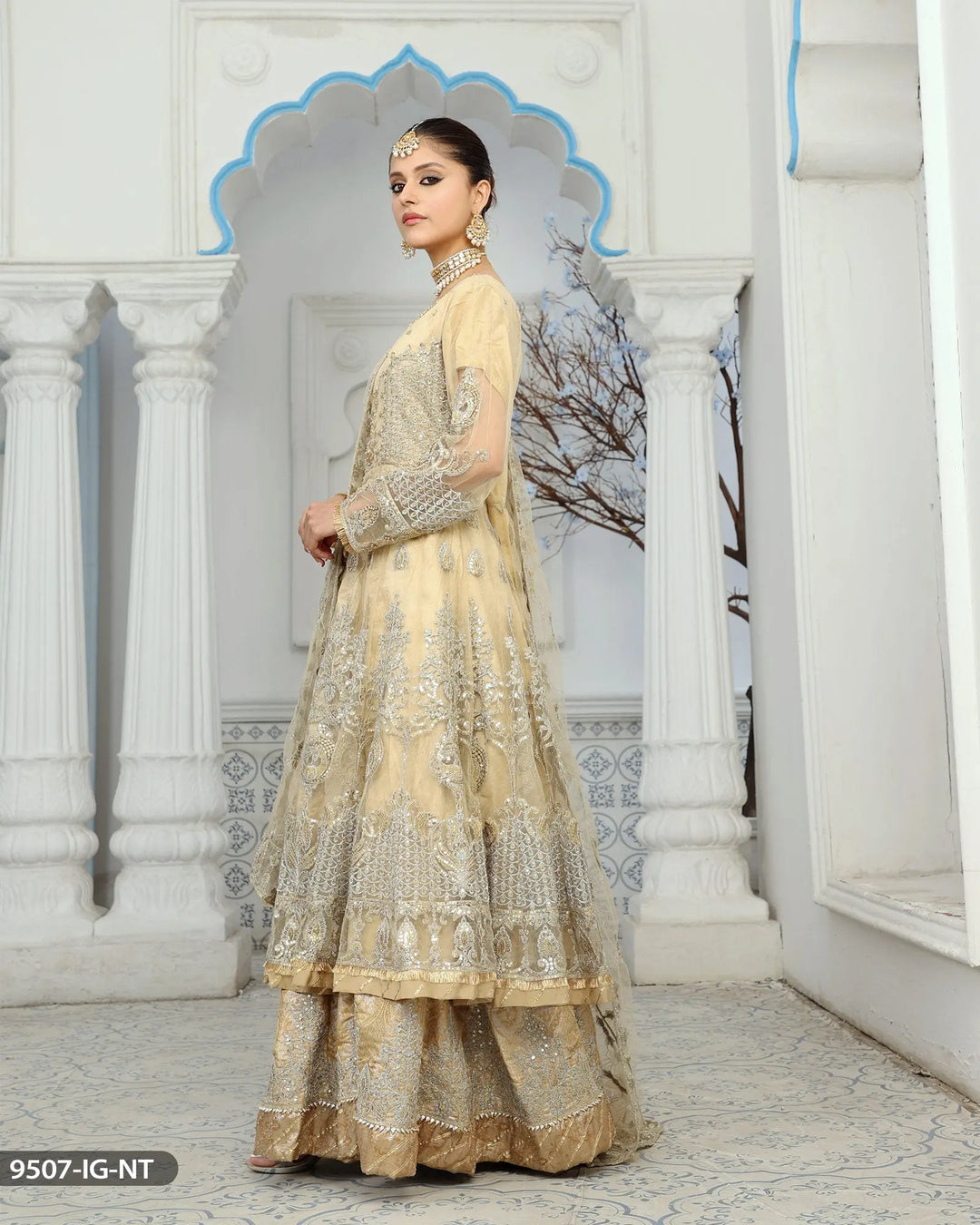 Open Frock-Lehnga-Bridal Dress | 9507-IG-NT ShaPosh Textile