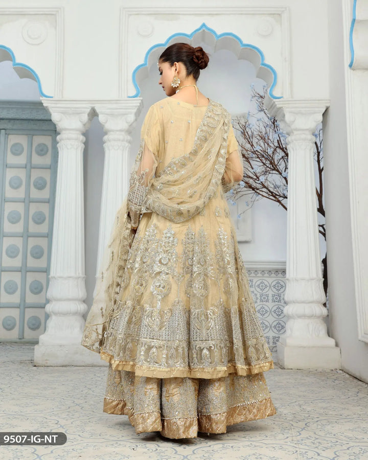 Open Frock-Lehnga-Bridal Dress | 9507-IG-NT ShaPosh Textile