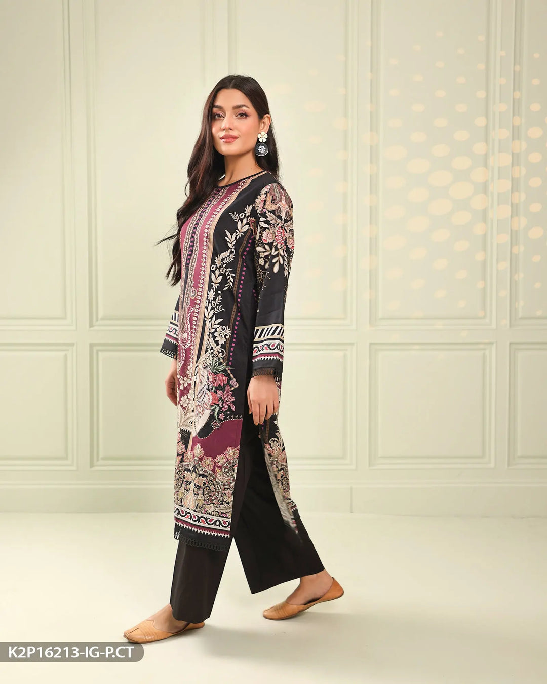 Poplin Cotton Printed Suit | 16213-IG-P.CT Sha Posh Textile