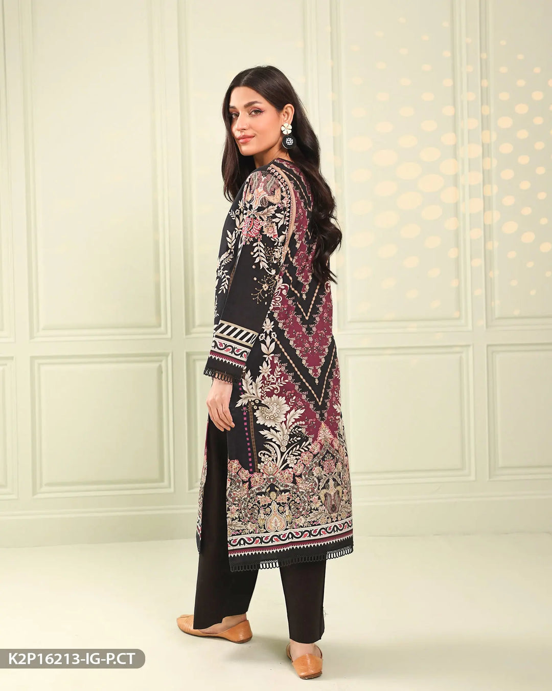 Poplin Cotton Printed Suit | 16213-IG-P.CT Sha Posh Textile