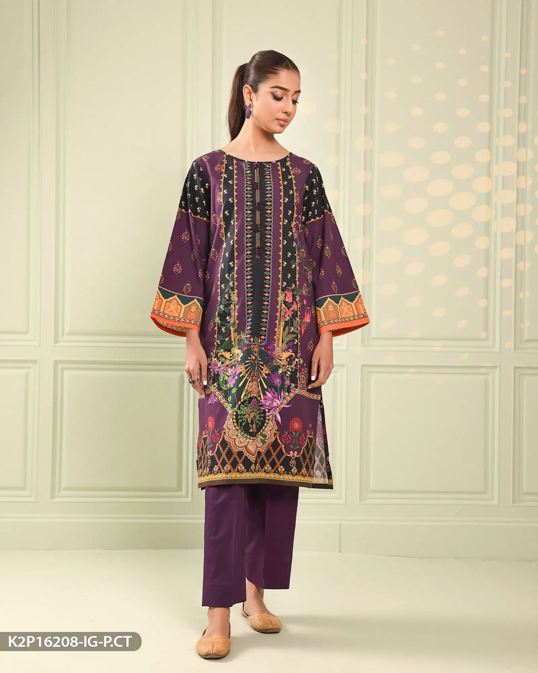 Printed Poplin Cotton Suit | 16208-IG-P.CT Sha Posh Textile