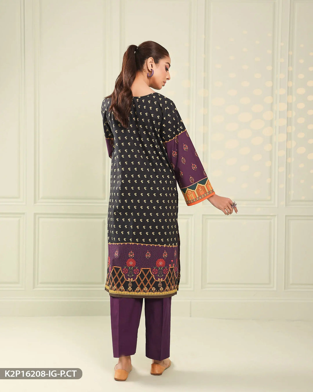 Printed Poplin Cotton Suit | 16208-IG-P.CT Sha Posh Textile