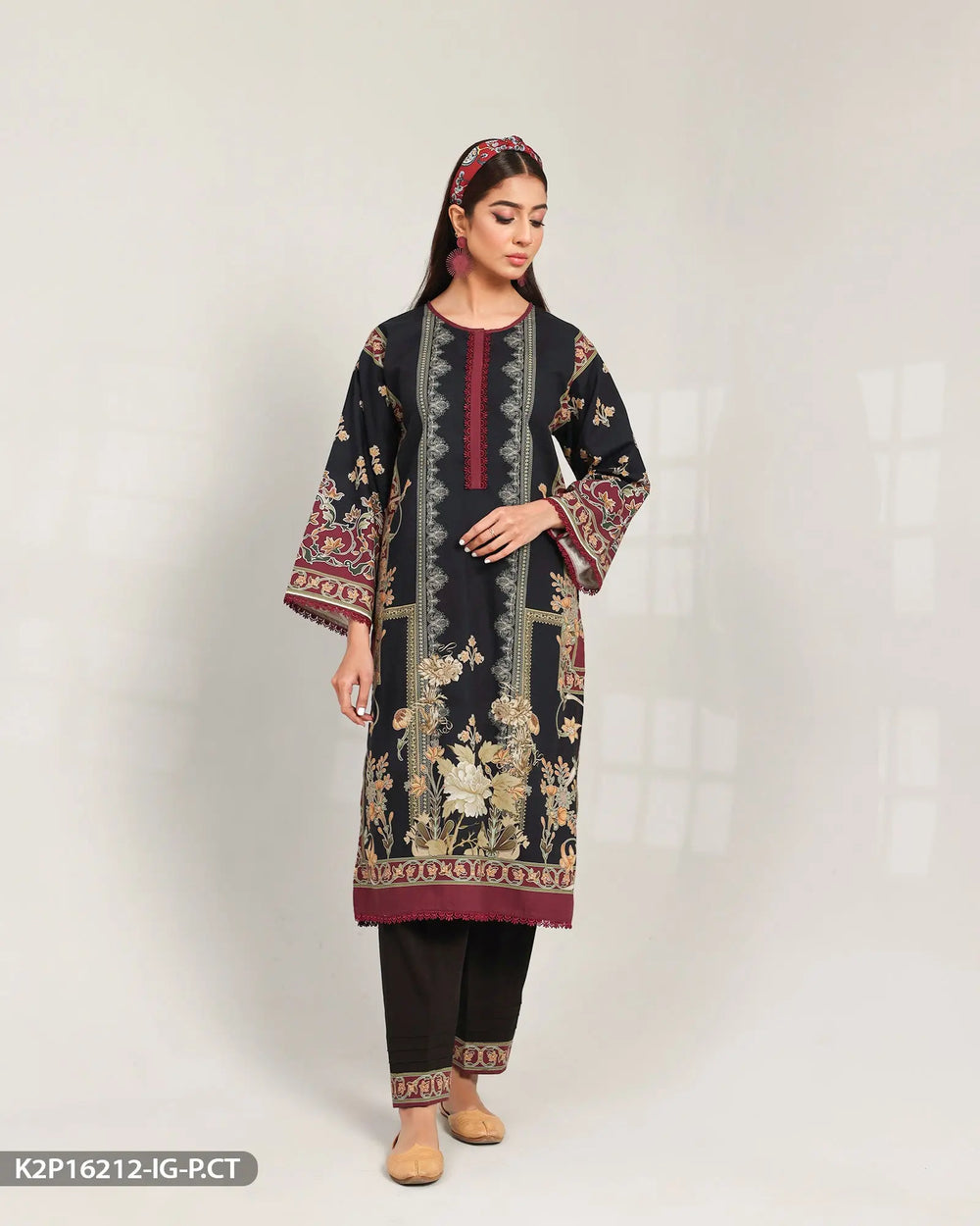 Printed Poplin Cotton Suit | 16212-IG-P.CT Sha Posh Textile