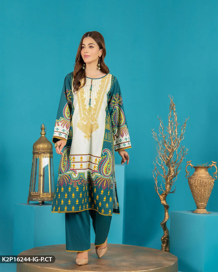 Printed Poplin Cotton Suit | 16244-IG-P.CT Sha Posh Textile