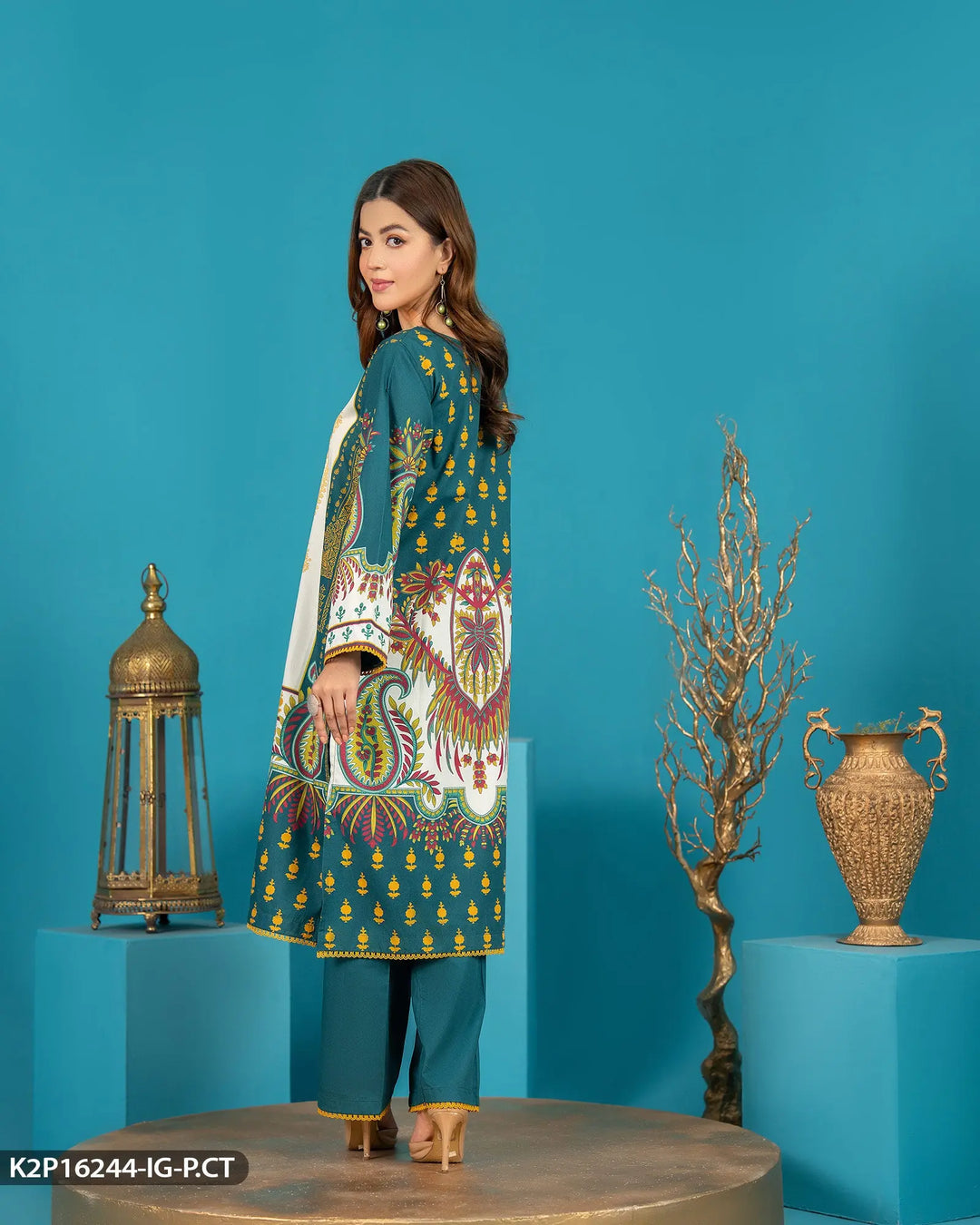 Printed Poplin Cotton Suit | 16244-IG-P.CT Sha Posh Textile