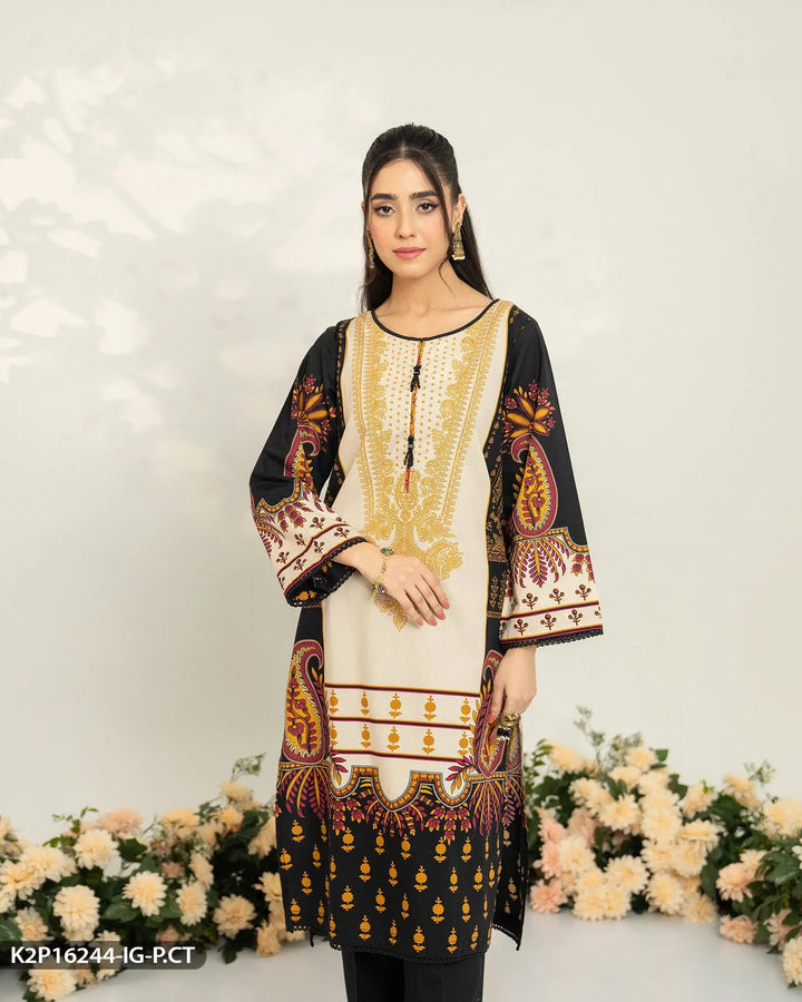 Printed Poplin Cotton Suit | 16244-IG-P.CT Sha Posh Textile