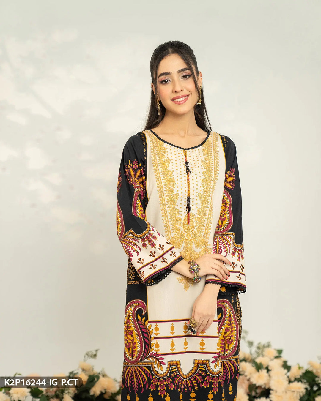 Printed Poplin Cotton Suit | 16244-IG-P.CT Sha Posh Textile