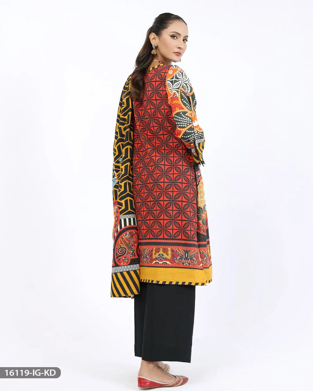 Stitched 3 Piece Embroidered Suit | 16119-IG-KD Sha Posh Textile