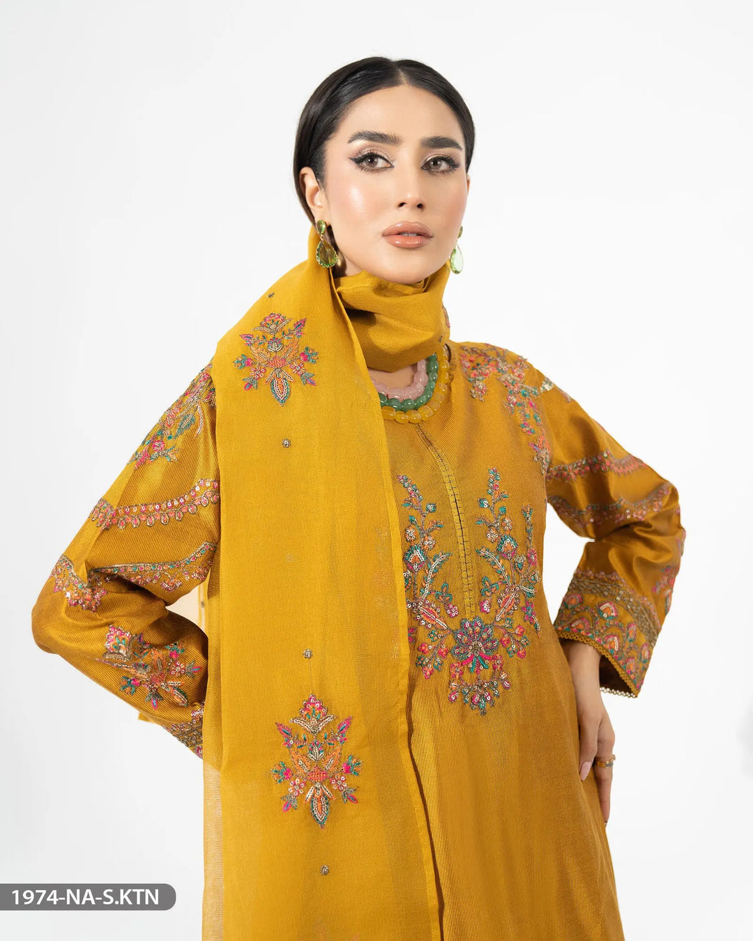 Stitched 3 Piece Embroidered Suit | 1974-NA-S.KTN Sha Posh Textile