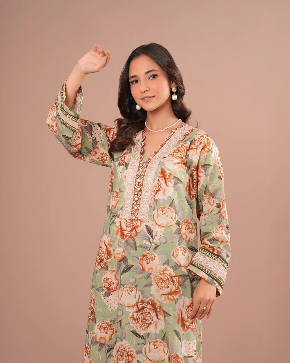 2-Piece Printed Cambric Cotton Suit Unstitched | UNFF0110-K.CT - Sha Posh Textile