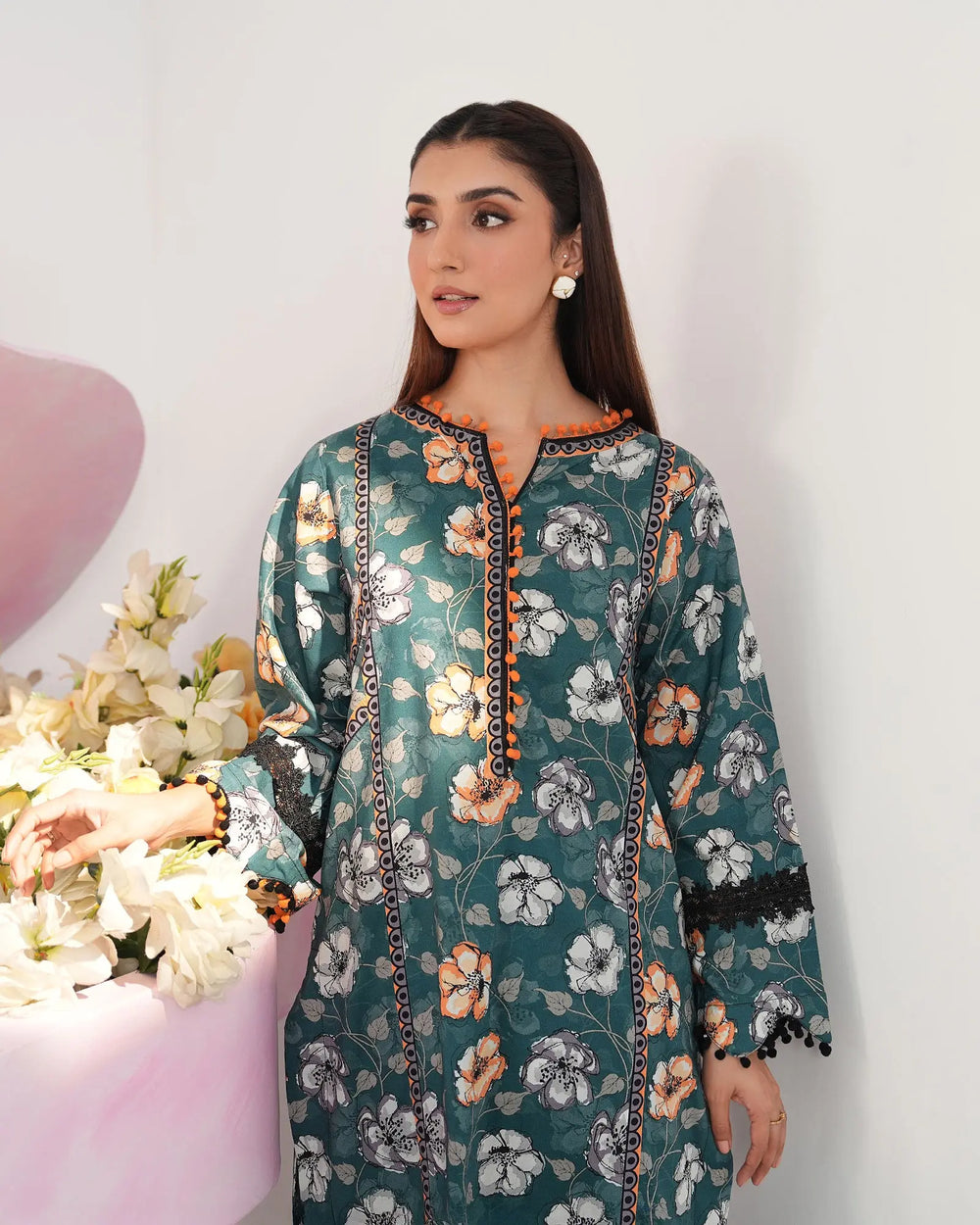 2-Piece Printed Cambric Cotton Suit Unstitched | UNFF0123-K.CT - Sha Posh Textile