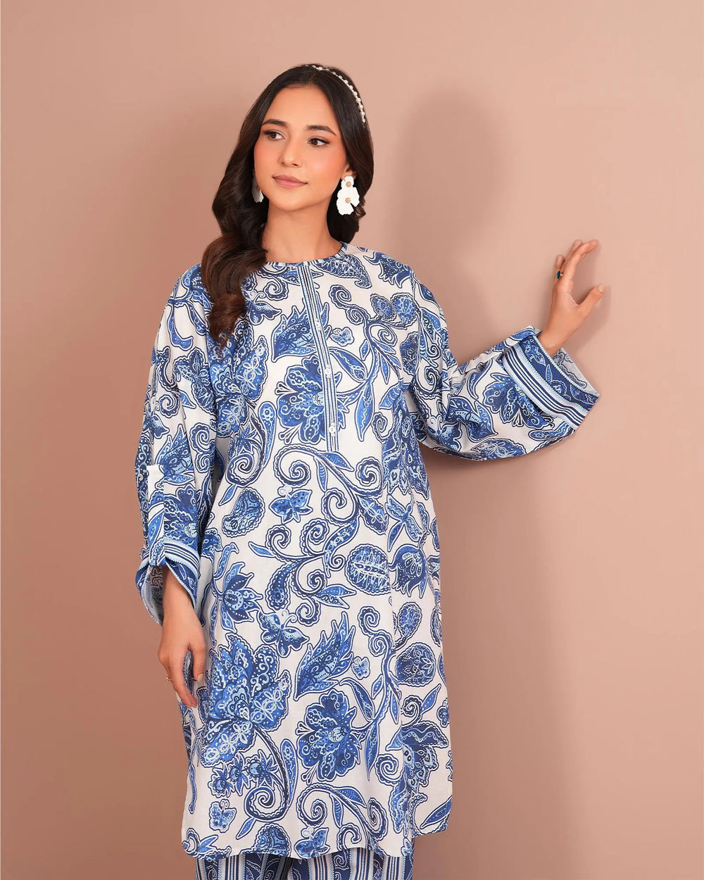 2-Piece Printed Cambric Cotton Suit Unstitched | UNFF0125-K.CT - Sha Posh Textile