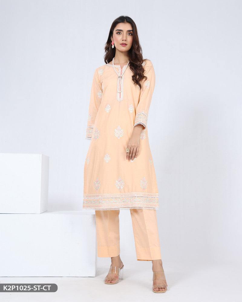 2 Piece Cotton Suit Embroidered | 1025-ST-K.CT