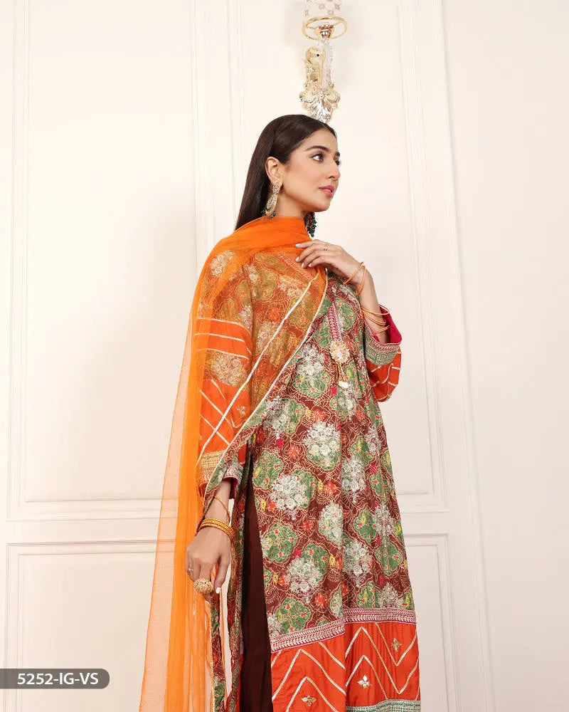 3 Piece Embroidered Viscose Suit | 5252-IG-VS ShaPosh Textile