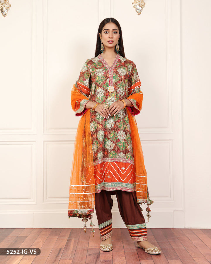 3 Piece Embroidered Viscose Suit | 5252-IG-VS