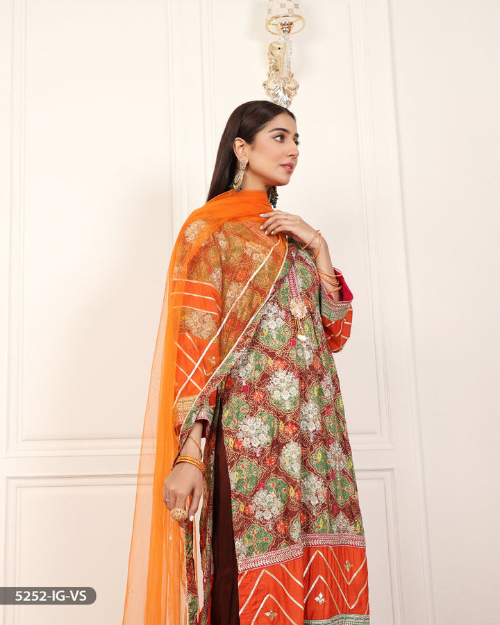 3 Piece Embroidered Viscose Suit | 5252-IG-VS