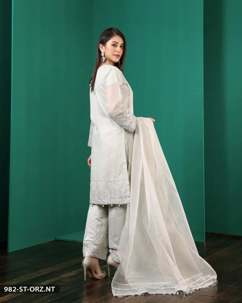 FORMAL 3PC EMBROIDERED SUIT | 982-ST-ORZ ShaPosh Textile