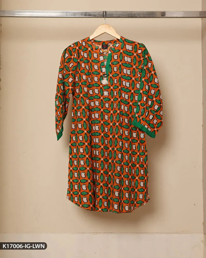 Orange Lawn Printed Shirt | 17006-IG-LWN ShaPosh Textile