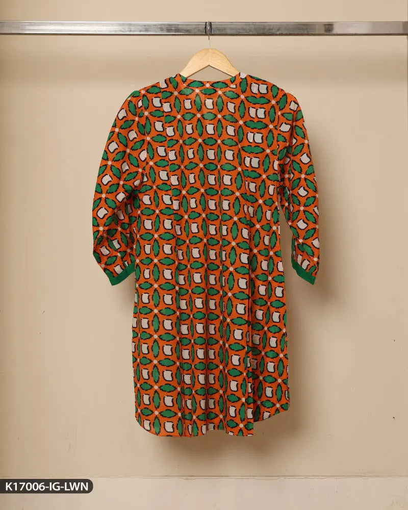 Orange Lawn Printed Shirt | 17006-IG-LWN ShaPosh Textile