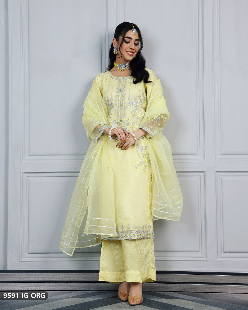 Embroidered Organza Suit | 9591-IG-ORZ