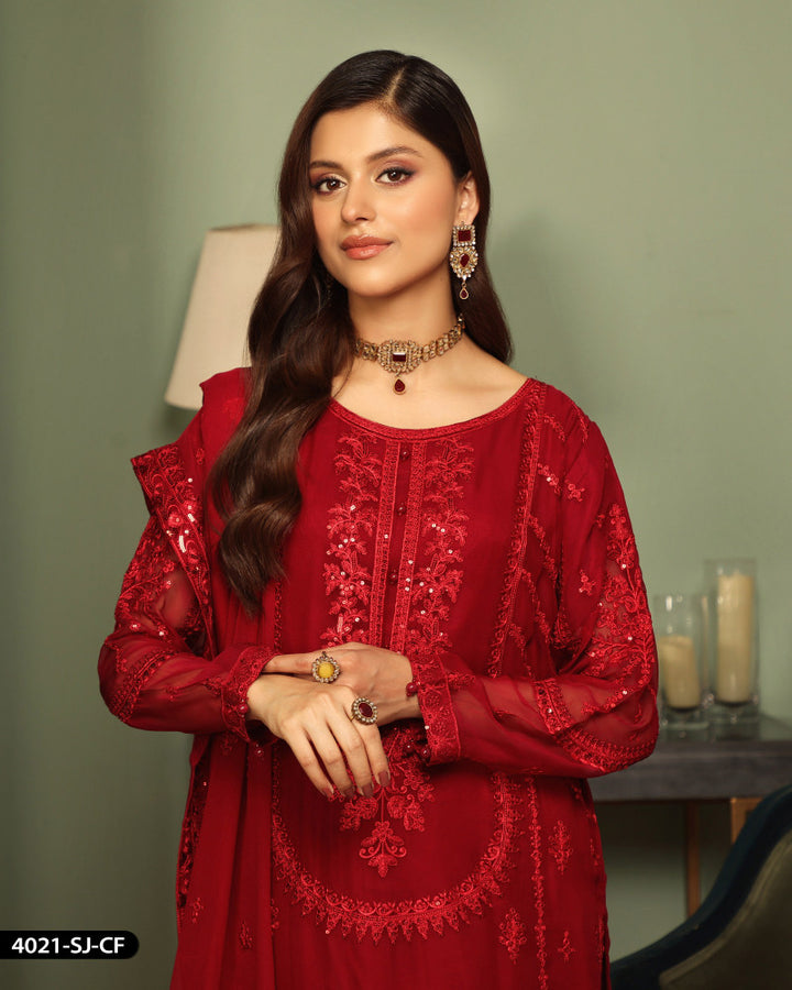 FORMAL 3PC EMBROIDERED SUIT | 4021-SJ-CF