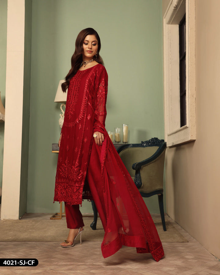 FORMAL 3PC EMBROIDERED SUIT | 4021-SJ-CF