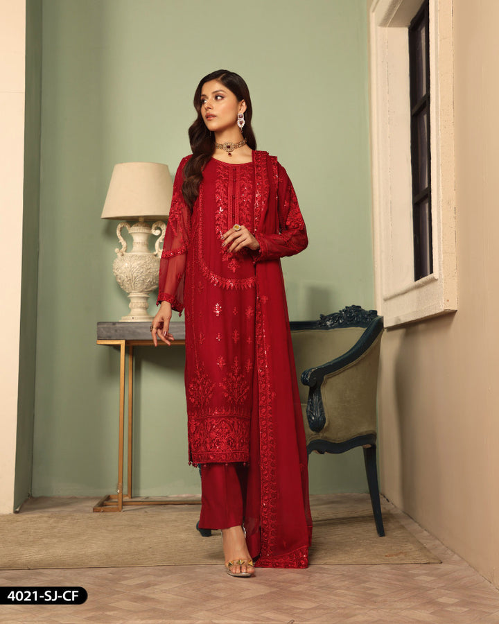 FORMAL 3PC EMBROIDERED SUIT | 4021-SJ-CF