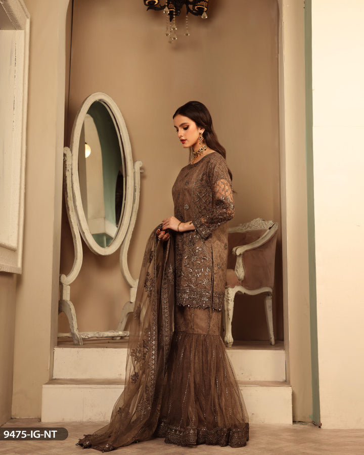 FORMAL 3PC EMBROIDERED SUIT | 9475-IG-NT